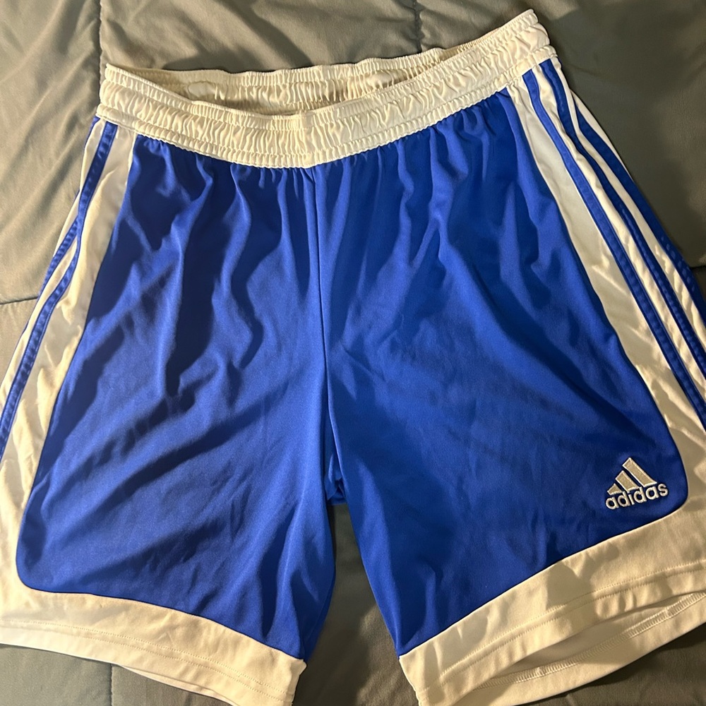 XL Adidas blue basketball shorts with drawstring